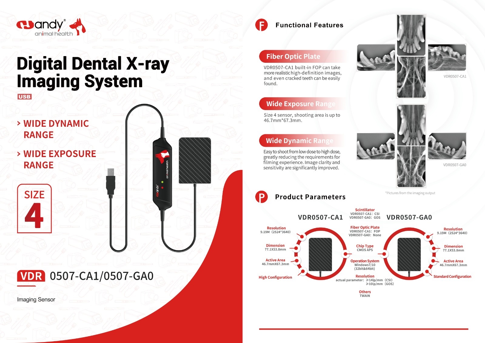Veterinär-Dentaldetektor Größe 4 – Modell VDR0507-CA1 Vet – Bild 5